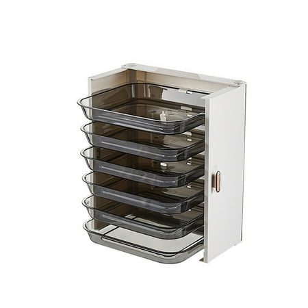 

Thinsont Wall Mount Shelf Countertop Storage Shelving Space-Saving Rack Holder Pantry Room Bakery Organizer Household Kitchenware White 6-Tier