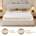 thumbnail image 5 of Lifezone King Linen Upholstered Storage Bed Frame with Button Tufted Wingback Headboard, Hydraulic Lift-Up Under-Bed Storage, Beige, 5 of 8