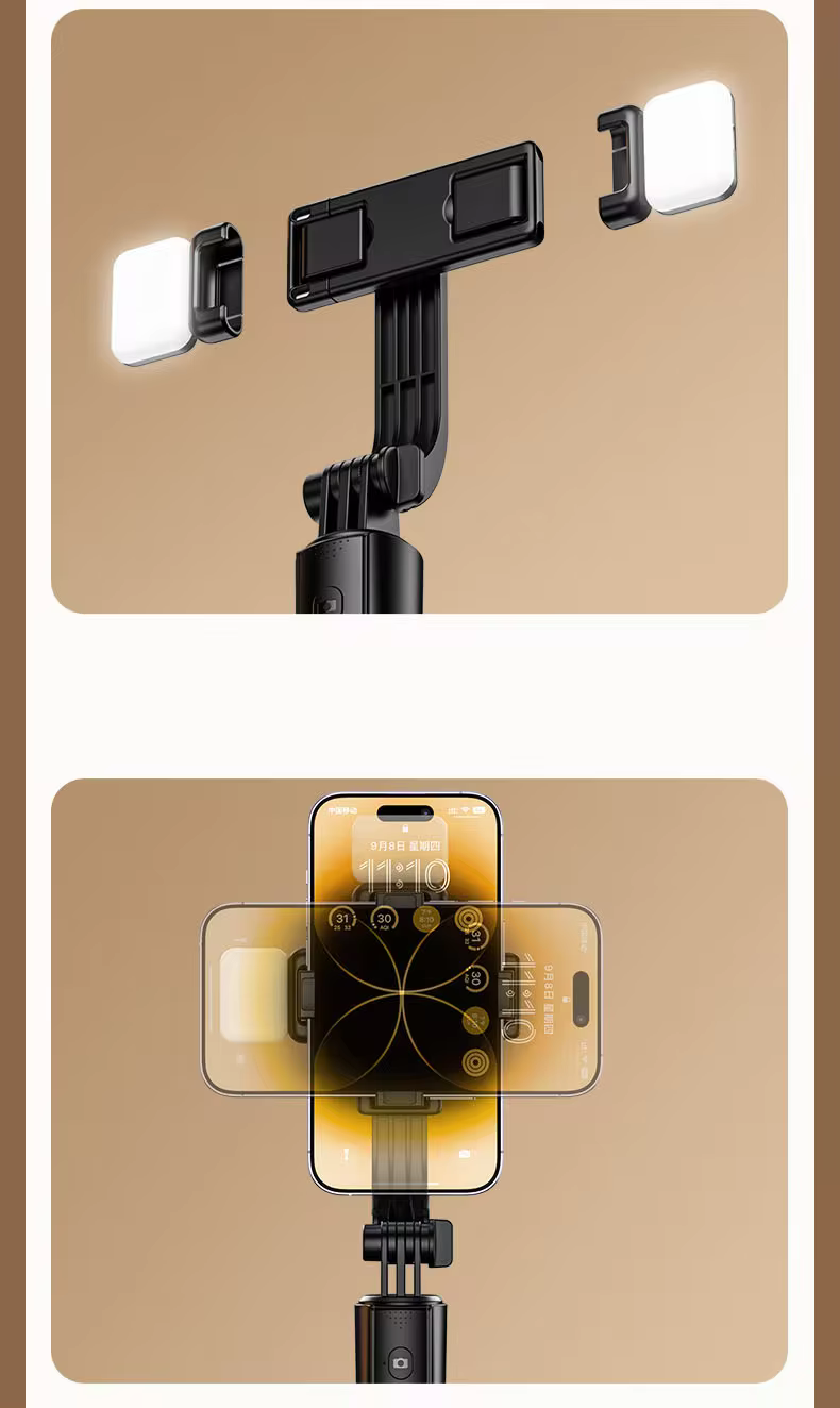 thumbnail image 2 of Innotech SC 67’’ Adjustable Selfie Stick Tripod with Wireless Remote & 2 Flash Light– Portable, Stable,Lightweight Tripod for iPhone, Android,GoPro –Travel, Photography,Live Streaming, Vlogging White, 2 of 9