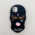 thumbnail image 1 of Funda de silicona con máscara de dibujos animados 3D para iPhone, carcasa trasera para teléfono con muñecas bonitas, para iPhone 14, 13, 12, 11 Pro Max, 7 Plus, 8, 6, 6s, 5S, SE 2020, XR, XS Fivean unisex, 1 of 2