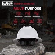 Hyper Tough Full Brim Safety Hardhat, White