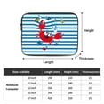 thumbnail image 3 of Red Funny Crab on Blue Stripe 17 inch Portable Laptop Sleeve Compatible with MacBook Air Notebook Computer Case for Men Women College School Students, 3 of 7