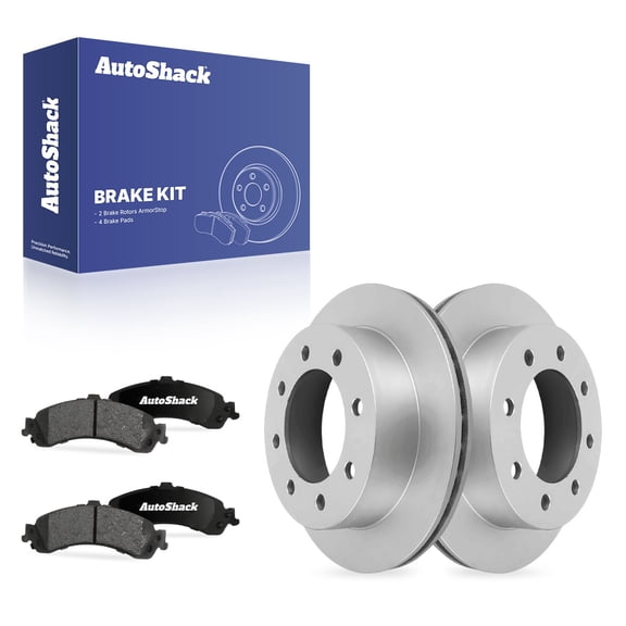AutoShack Rear Vented Coated Brake Rotors   Ceramic Pads 6-PC Brake Kit Replacement for 2004 GMC Sierra 1500 2004 Chevrolet Silverado 1500 ArmorStop 12.99" (330 mm)