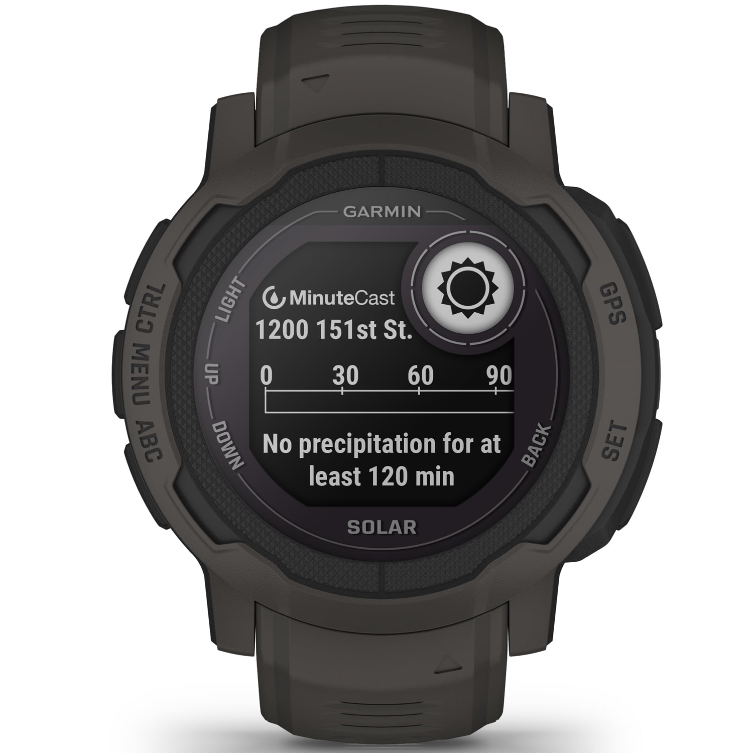 Garmin Instinct 2 Solar, GPS Outdoor Watch, Solar Charging Capabilities, Multi-GNSS Support, Traceback Routing, Graphite