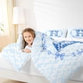 thumbnail image 4 of Erosebridal Letter H Monogrammed 7-Piece Twin Bedding Sets,Girls Blue Ribbon Bow Bedding Comforter Set For Bowknot Lover,Reversible, 4 of 7