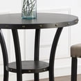 thumbnail image 4 of 3-Piece Bar Height Table and Blue Fabric Stools / Enjoy Cozy Meals with 2 People, 4 of 4