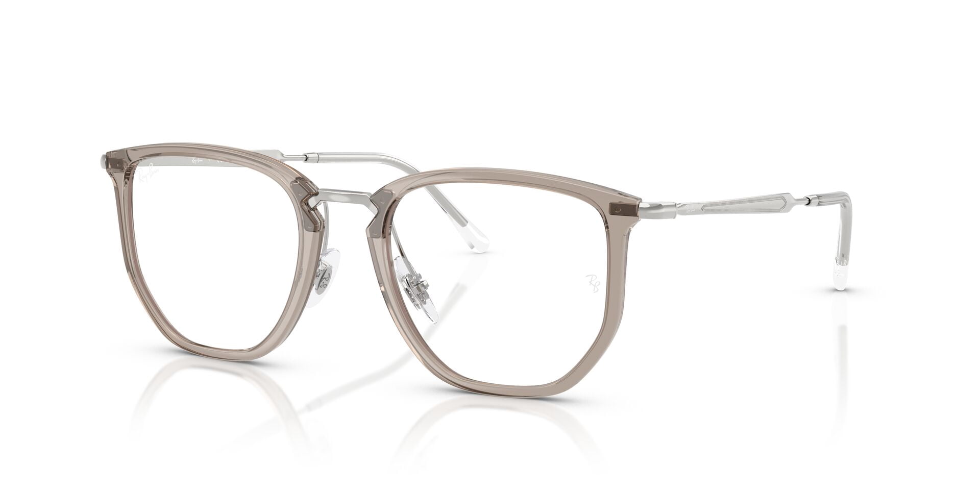 Ray-Ban Unisex Size 53 Irregular RB4451V Optics Eyeglasses, Transparent Grey/Demo Lens