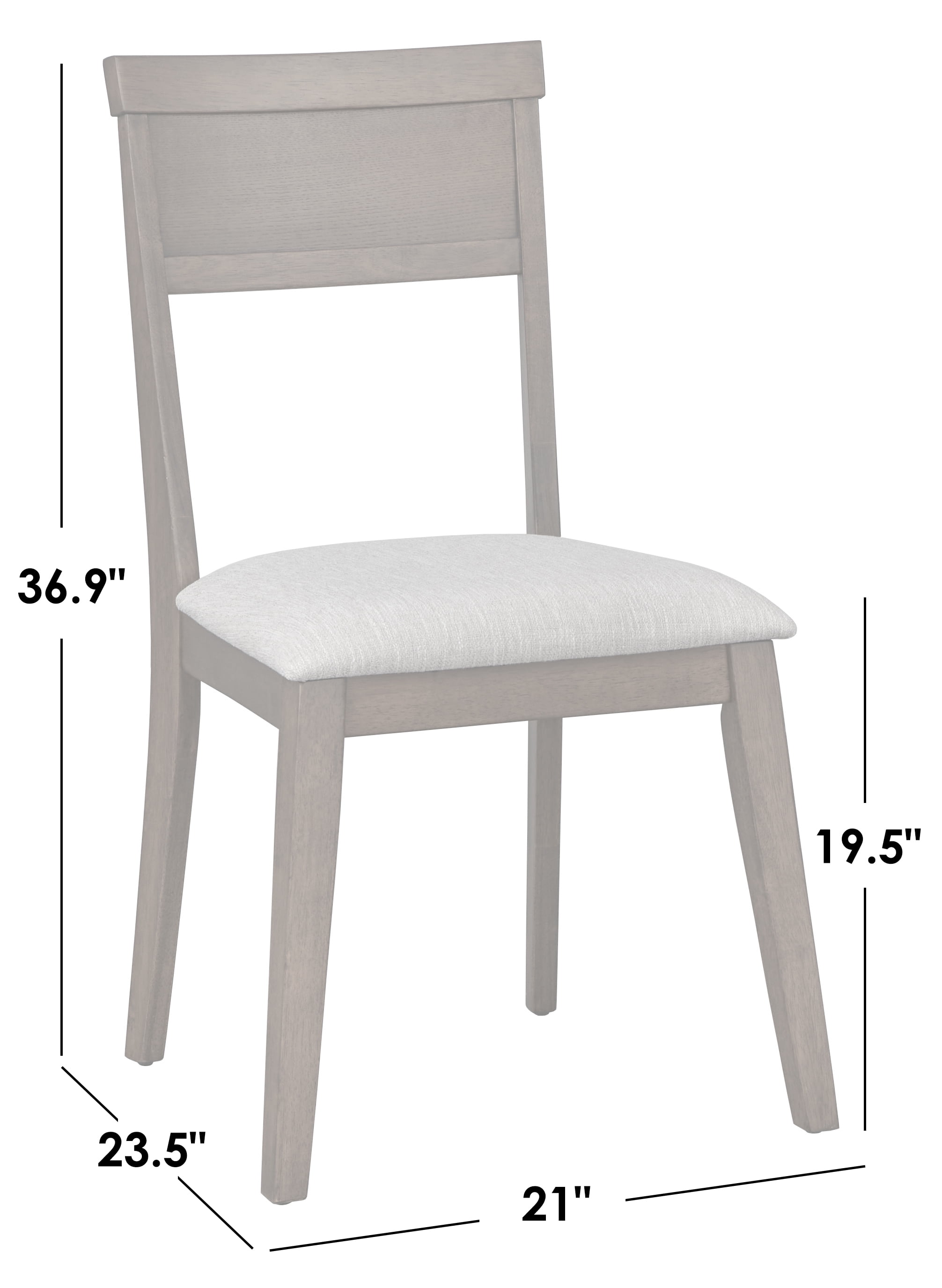 TMS Luddington Indoor Dining Chair, Set of 2, White
