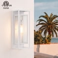 thumbnail image 4 of Lámpara de pared para exteriores Mirrea, 46 cm, marco de metal, impermeable, color blanco, 4 of 5