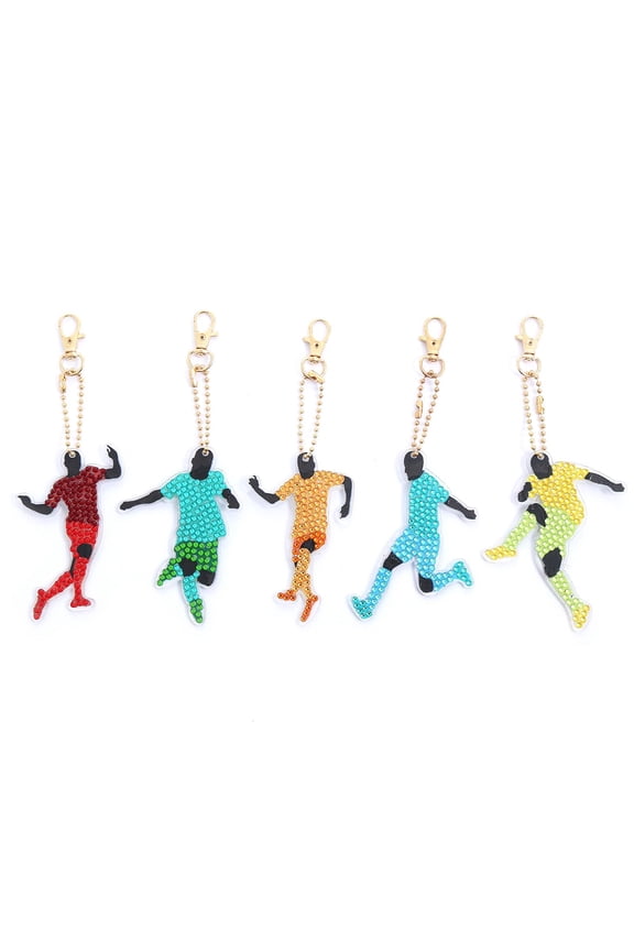 5pcs 5D Drawing Keychain Sets Double Sided for Craft Bag Decor Phone Straps and for Beginners Embroidery