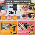 thumbnail image 4 of TFixol Tournevis et Perceuse Électriques 2-en-1 Sans Fil 21V avec Lumière LED, Système de Refroidissement et Rangement des Embouts pour la Maison, le Bricolage et les Réparations Automobiles (Inclut 2 Batteries et un Chargeur, Norme US 110V), 4 of 6