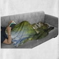 thumbnail image 5 of Woodland Soft Flannel Fleece Blanket, Forest Scene at Golitha Falls Nature Reserve on the River Fowey Cornwall England, Cozy Plush for Indoor and Outdoor Use, 70" x 90", Green Brown, by Ambesonne, 5 of 5