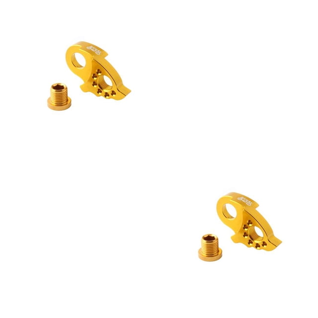 maskred Hanger Extender Hooks Frame Smooth Aluminum Alloy Shifting Cycling Accessories Flywheel Adapter for Mountain Bikes Gold 2Set