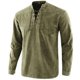 thumbnail image 1 of Men's Medieval Lace-Up Long Sleeve Shirts Retro Renaissance Gothic V-Neck T-Shirts Solid Color New, 1 of 4