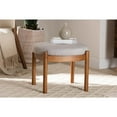 thumbnail image 2 of Baxton Studio Iliana Gray Beige Fabric and Walnut Brown Wood Ottoman Footstool, 2 of 9