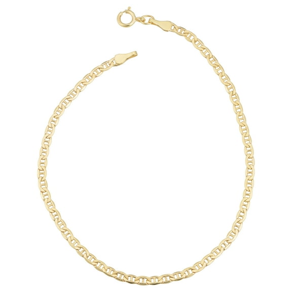 KoolJewelry 10k Yellow Gold Mariner Link Bracelet (2.3mm, 7.5 inch)