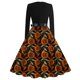 thumbnail image 3 of Vestido vintage de Halloween para mujer: vestido con estampado de murciélago y manga larga con cinturón, 3 of 3