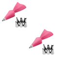 thumbnail image 4 of Ounissouiy Juego de 8 boquillas para manga pastelera de acero inoxidable, herramientas para hornear pasteles, accesorios de cocina, color rosa Rosado 2piezas, 4 of 6