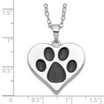 thumbnail image 5 of 925 Sterling Silver Cable Necklace with Pendants Chain Sentimental Expressions Antiqued Black Paw In Heart Ash Holder 18in. 18 inch, 5 of 7
