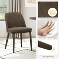 thumbnail image 6 of Modern Upholstered Dining Chairs Set of 6 — Fabric Padded Side Chairs with Solid Wood Legs, Ideal for Kitchens and Dining Rooms,Darkbrown, 6 of 7