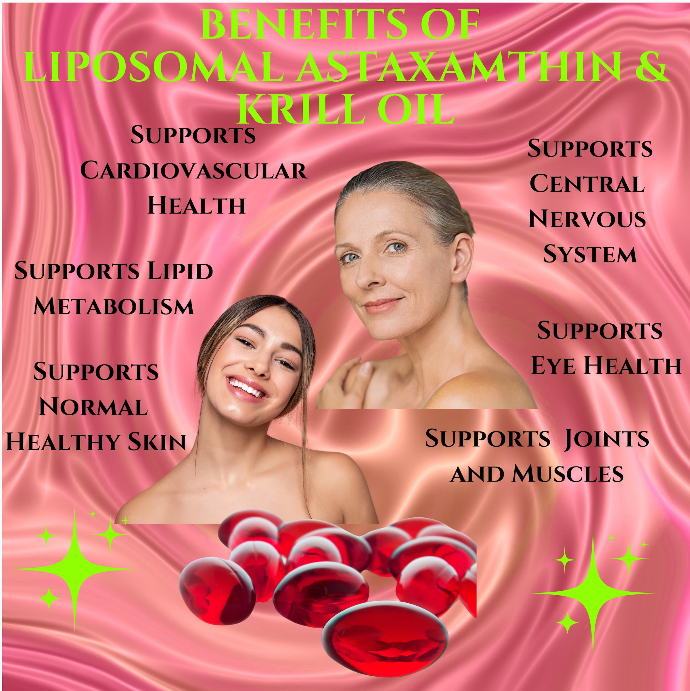 Nikoni Liposomal Astaxanthin & Krill Oil, 24 mg Antioxidant with Omega-3s, Supports Cellular, Joint & Heart Health, Gluten-Free, 120 Softgels