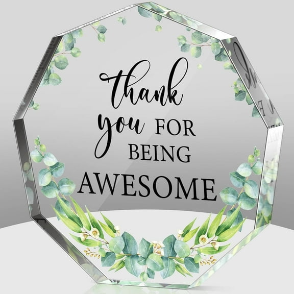Thank You Gifts for Women Graduation Desk Decor Gifts for Teacher Coworker Doctor Nurse Leaving Job Inspirational Quotes Farewell Gift for Boss Staff Home Office Desk Decor(Flower, Leaves)