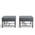 thumbnail image 3 of PARKWELL Outdoor Patio Ottoman Set of 2,Metal Seat Foot Rest Side Table with Luxury 5-Inch Thick Cushions for Front Porch Deck,Black/Dark Gray, 3 of 8