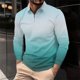 thumbnail image 1 of Blusa y camisa de manga larga con cuello vuelto para hombre, informal, con cuello vuelto, estampado, para fitness, deportiva, de manga larga, de poliéster, 1 of 5