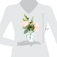 thumbnail image 7 of (2 pack) Mainstays 8" Tabletop Faux Rose Floral Arrangement in Clear Glass Bud Vase, 7 of 7