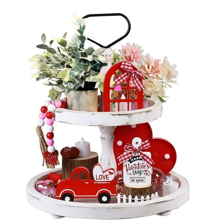 

1Set Valentine s Day Layered Pallet Decoration Cute Valentine s Day Decorative Enthusiasts Birds Layered Pallet Valentine s Day Wedding Anniversary Commemorative Party Supplie Small Wooden Trays
