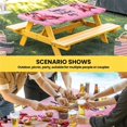 thumbnail image 6 of Valentine's Day Table Cloths for 6 Foot Rectangle Tables, Flamingos Roses Love Romance Ombre Pink Patio Waterproof Elastic Fitted Tablecloths, Washable Rectangular Table Cover for Camping, 6 of 8