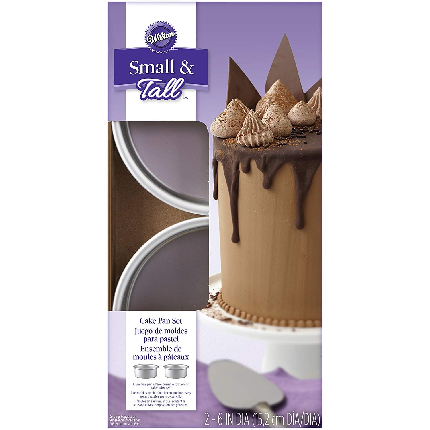 Small And Tall Aluminum Cake Pans 2 Piece Layer Cake Pan Set Walmart Com