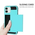 thumbnail image 6 of Goldcherry for iPhone 12 Mini Case,iPhone 12 Mini 5.4" Wallet Card Holder Sliding Cover Credit Card Slot ID Pocket Dual Layer Hybrid Protective for Apple iPhone 12 Mini 5.4 Inch(Blue), 6 of 7