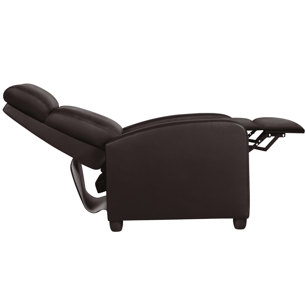 Yaheetech Adjustable PU Leather Recliner Chair with Pocket Spring, Brown