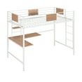 thumbnail image 5 of Twin Metal Loft Bed with Desk and Shelve,White, 5 of 6