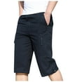 thumbnail image 2 of Xysaqa Men's Casual Big & Tall Cargo Shorts Below Knee Relaxed Fitted Multi-Pocket Pants Straight Leg Work Outdoor 3/4 Long Shorts 3X 4X 5X 6X Summer Savings, 2 of 7