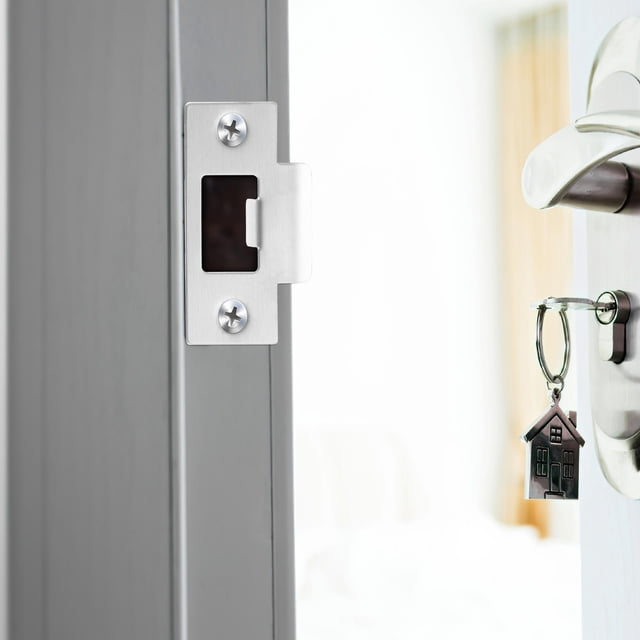 COMPUKAS 4 Pcs Plaque de Gâche de Poignée de Porte en Acier Inoxydable pour la Vie Privée des Propriétaires T-keyhole