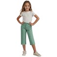 thumbnail image 6 of Fengactive Little Girls Straight Leg Dress Capri Pants High Waisted Office Work Pants Capris for Girls with Pockets, 6 of 9