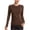 Brown, variant on Women's Summer Clothes, Fitness Tops for Yoga Running and Daily Wear Long Sleeve Round Neck Active Tee