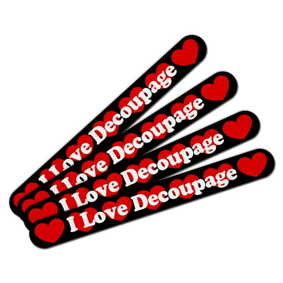 I Love Decoupage Double-Sided Nail File Emery Board Set 4 Pack