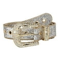 thumbnail image 5 of Women PU Leather Waist Belt, Skinny Belt Rhinestone Embellishment Fashion Eyelet Argent, 5 of 9