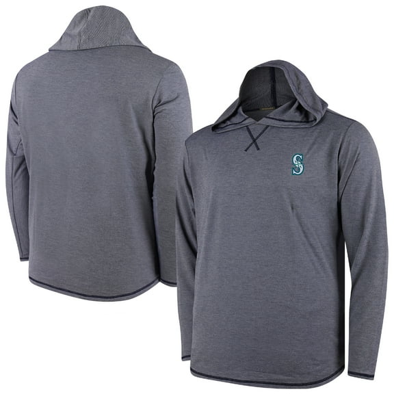 Men's Navy Seattle Mariners Butter Stripe Tri-Blend Long Sleeve Hoodie T-Shirt