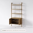 thumbnail image 4 of Nathan James Jasper 3-Shelf Solid Wood Boho Bookshelf, Wall Mounted Bookshelf with Cabinet with Fluted Doors, Light Brown, 4 of 9