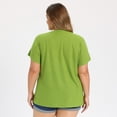 thumbnail image 3 of DARING DIVA Women's Plus Blouses with Crew Neck and Raglan Sleeves 1X Olive Green, 3 of 6