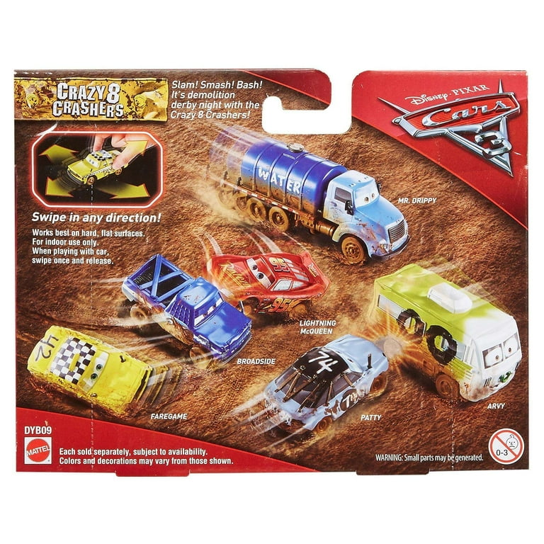 Disney Pixar Cars 3 Crazy 8 Crashers Faregame Vehicle Walmart