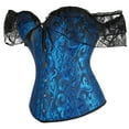 thumbnail image 1 of Ladies Sexy Prints Lace Patchwork Retro Style Strappy Backless Bra Tight Waist Shapewear, 1 of 9