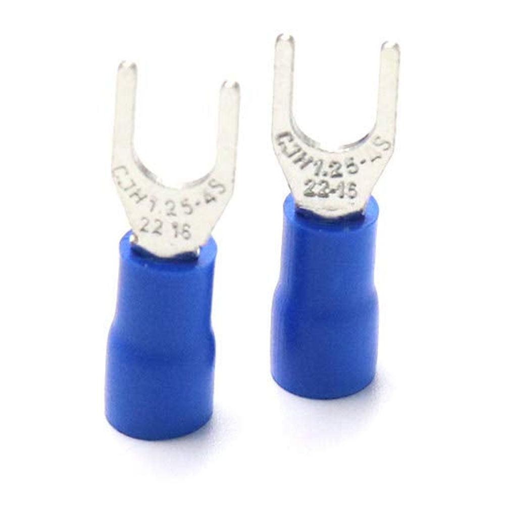 1.25-422-16 blue insulated fork fork terminal wire connector, electrical crimp terminal, 500 pieces
