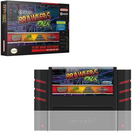 Retro-Bit Jaleco Brawler's Pack SNES Cartridge: Brawl Brothers, The Peace Keepers, Rival Turf, & Tuff E Nuff Officially Licensed by Jaleco