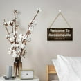thumbnail image 5 of Wood Sign Welcome To Awesomeville - Population Me Wood Wall Sign, Retro Farmhouse Home Decor Gift For Home Living Dining Bedroom Entryway Hallway 12X 6 Inch, 5 of 7