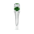 thumbnail image 3 of ANGARA Lab Grown 1.65 Ct Half Eternity Emerald & Lab Diamond Wedding Ring for Women in 925 Sterling Silver (Size-5.5mm) | May Birthstone, Anniversary, Jewelry Gift for Women | Lab-Grown Emerald Ring, 3 of 8